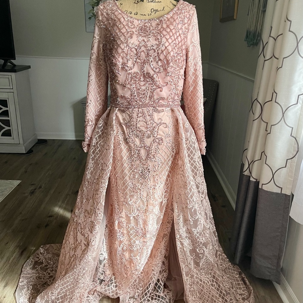 Long sleeve evening gown